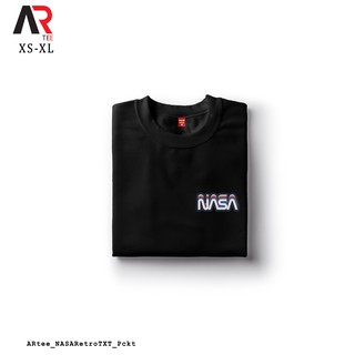 เสื้อโอเวอร์ไซ - AR Tees NASA กระเป๋าข้อความย้อนยุคเสื้อเชิ้ตที่กําหนดเองเสื้อยืด Unisex สําหรับผู้