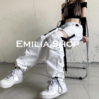 EMILIA SHOP กางเกงขายาว กางเกงเอวสูง สไตล์เกาหลี 2023 ใหม่ ES220085