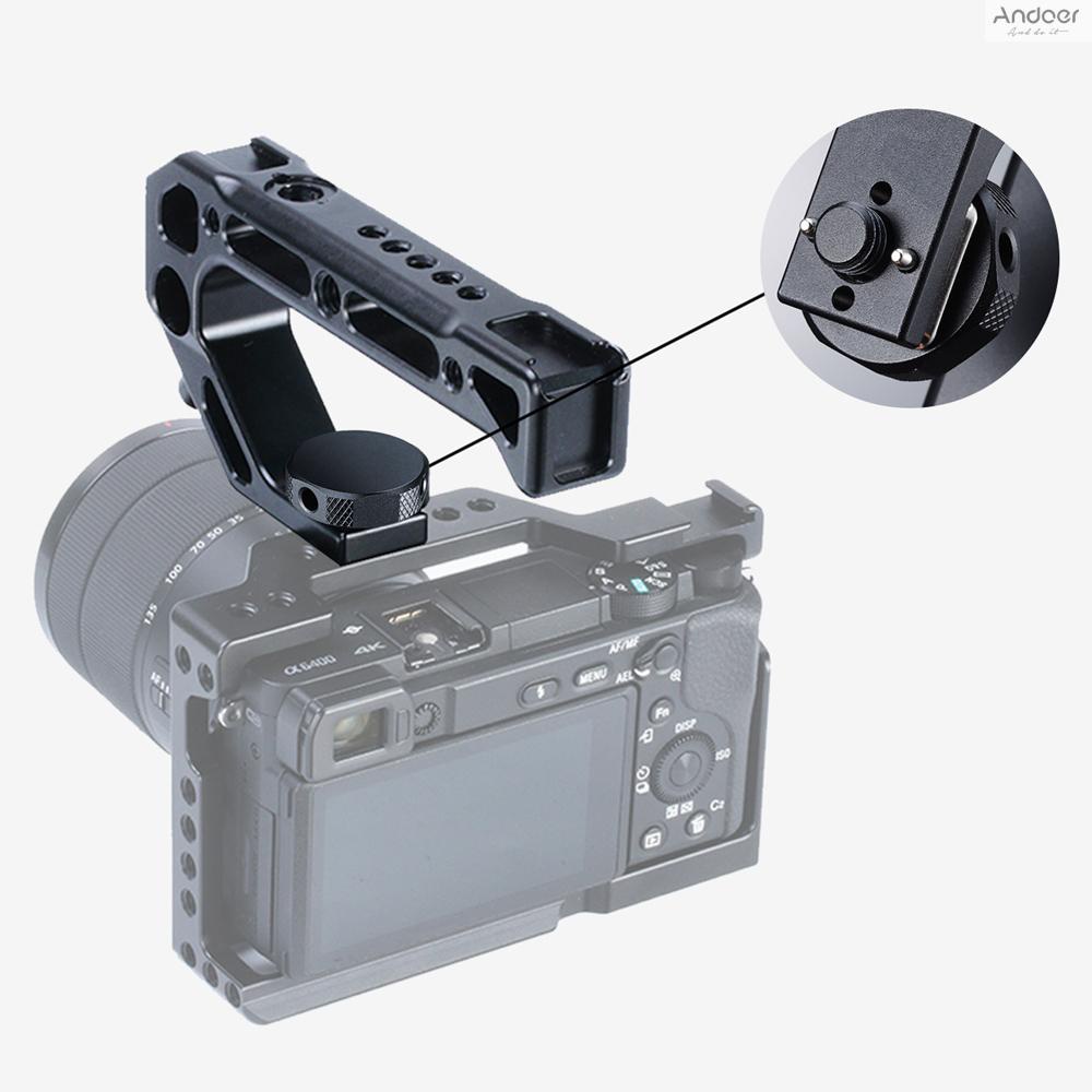 uurig-r008-universal-camera-top-handle-handgrip-with-cold-shoe-mounts-15mm-rod-clamp-3-8-inch-screw-lock-adopt-for-arri-standard-locating-hole-for-microphone-lights-monitor-for-cam