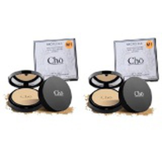 CHO12 แป้งโช (สี M1) แป้งไมโครซิลค์ แป้งพัฟหน้าเด็ก เนื้อใยไหม SPF 15 PA ++ ขนาดบรรจุ 12 กรัม ( 2 ตลับ )