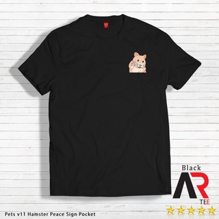 เสื้อแฟชั่นผญ2022 อื่นๆ - ARtees Pets v11 แฮมสเตอร์ป้ายสันติภาพกระเป๋าเสื้อที่กําหนดเอง Unisex Tshi