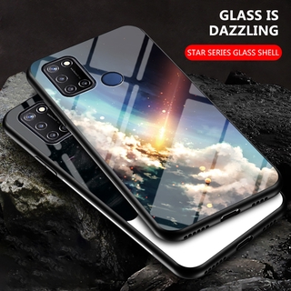 เคสโทรศัพท์ Realme C17 / Realme 7i / Realme7 5G Casing 2020 New Phone Case Hard Glass Case Color Starry Sky Tempered Glass Silicon Soft Edges Back Cover เคส RealmeC17 Realme7i
