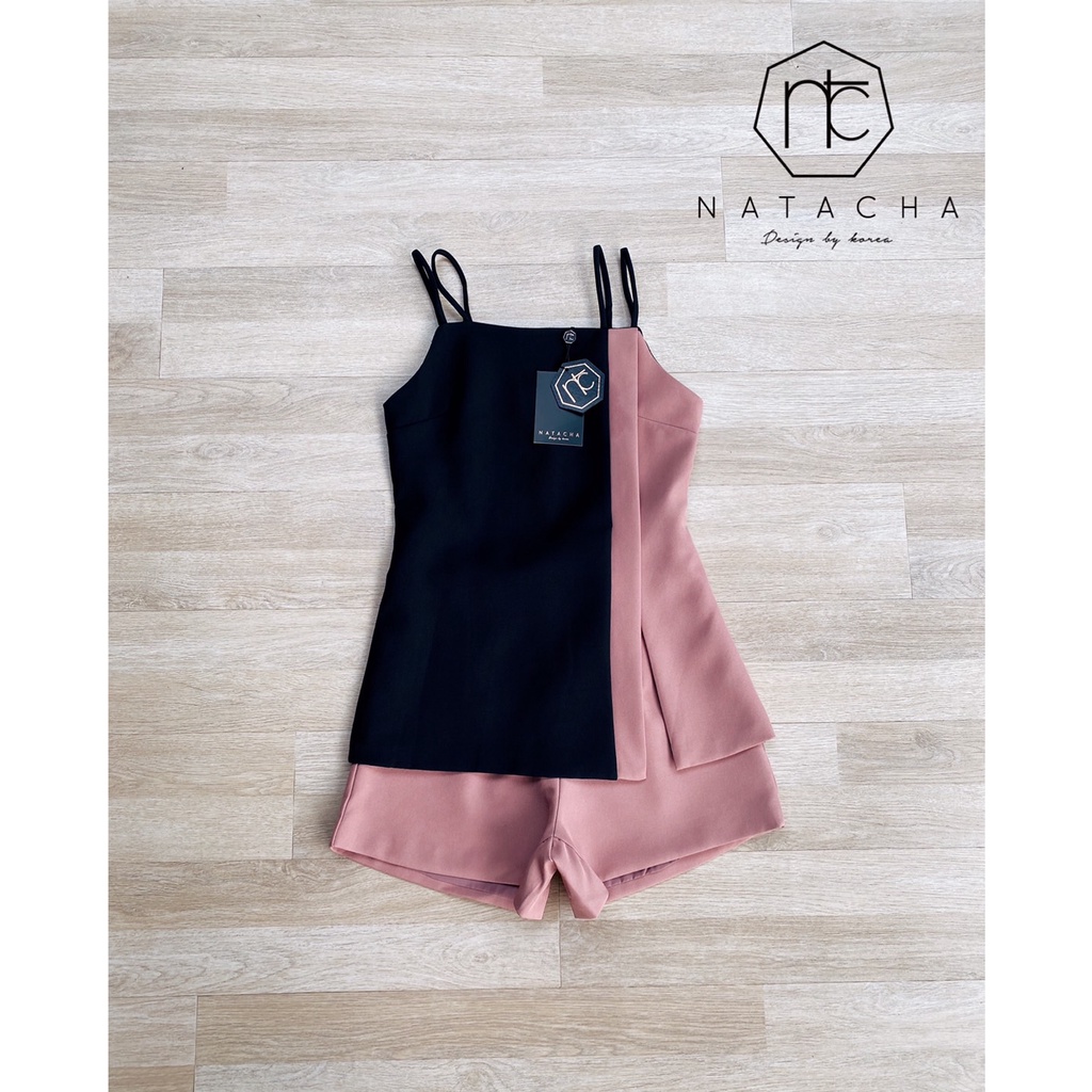 natacha-set-เสื้อสายเดี่ยวคู่-แต่งแถบสีทูโทน-ใส่แมตกางเกง-แพทเทิลนี้ขายดีมากๆเลยคะ-เนื้อผ้าอย่างดี-สีสวยมากกก