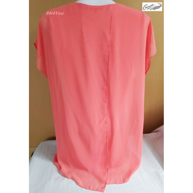 เสื้อลำลอง-เสื้อชีฟอง-crocodile-สีส้ม-ไซส์36-ของแท้-100-สภาพใหม่-ไม่ผ่านการใช้งาน
