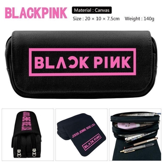 [Star Merchandise] กระเป๋าดินสอ ผ้าแคนวาส ขนาดใหญ่ จุของได้เยอะ ลายการ์ตูนอนิเมะ BLACKPINK สไตล์เกาหลี สําหรับนักเรียนประถม