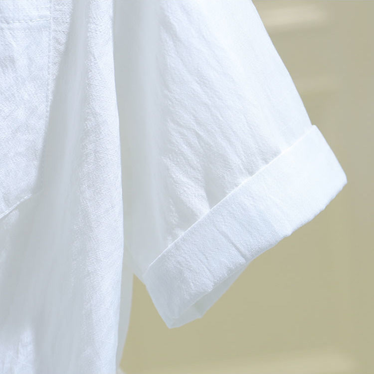 เสื้อชีฟองผู้หญิงแขนสั้น2021เสื้อเชิ้ตสีขาวจีบสั้นสไตล์เกาหลีผู้หญิง