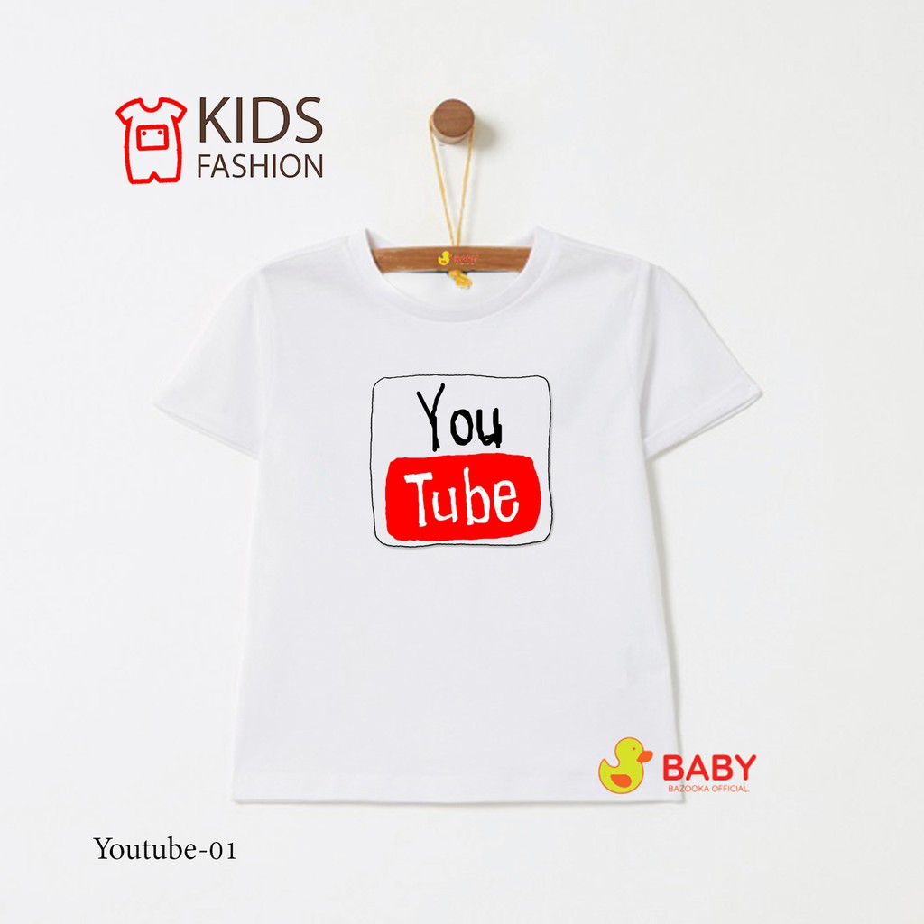 เสื้อเด็ก-เสื้อยืด-cotton-100-ร้านไทย-พร้อมส่งทุกลาย-youtube-ลายน่ารักๆ