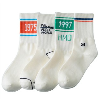 สินค้า KAFU D262 ถุงเท้าผ้าฝ้าย แบบข้อกลาง สไตล์เกาหลี
