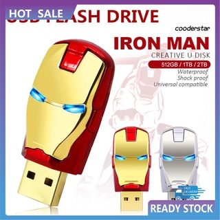 COOD-st Iron Man 512GB 1TB 2TB USB 2.0 Flash Drive Disk Data Storage Thumb Memory Stick