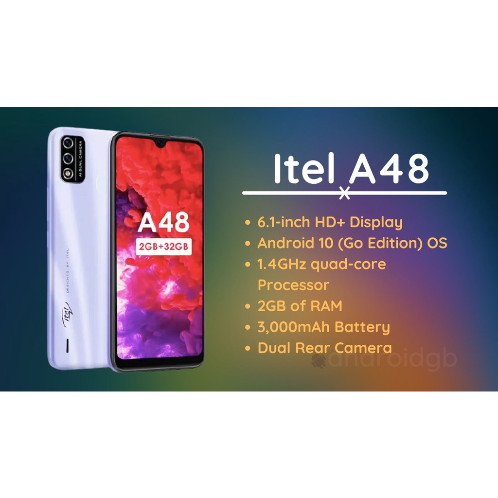 itel A48 โทรศัพท์มือถือ ประกันศูนย์ 1ปี [RAM2 ROM32 จอใหญ่ 6.1