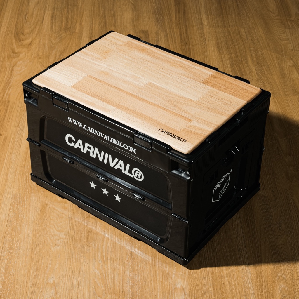 CARNIVAL x Tower Box Folding Container 50L (BLACK) + Wood Table Top ...