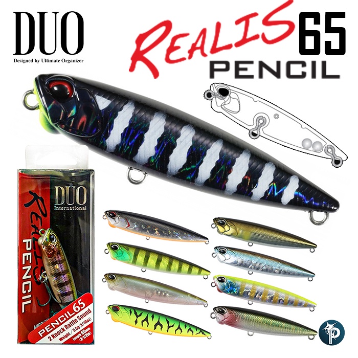 Leurre Flottant Duo Realis Pencil 65 SW - 65mm / 5.3g - Rattle - Pour Bar De Mer