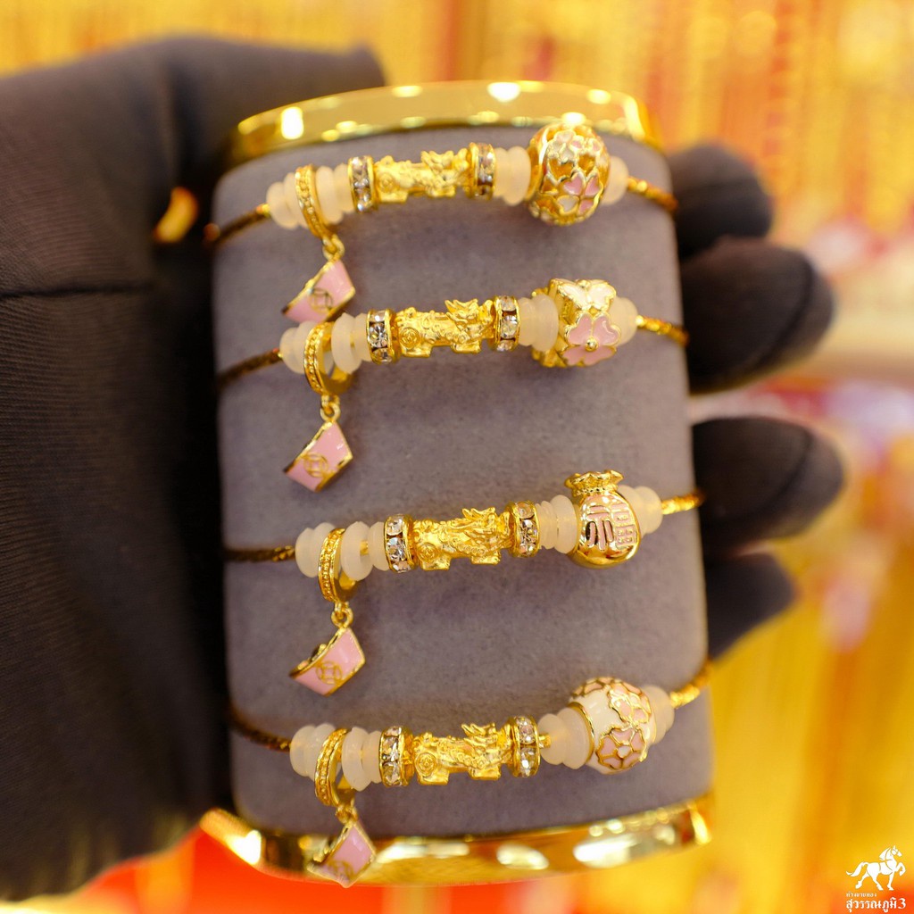 ภาพสินค้าข้อมือปี่เซียะแพนโดร่า V.3 เกลียวทองเหลือง(กิมตุ้ง) น้ำหนักทอง 0.1-0.15 กรัม ทองคำแท้ 99.99% (24K) ยาว 15 -18 cm ปรับได้ จากร้าน swpgold บน Shopee ภาพที่ 8