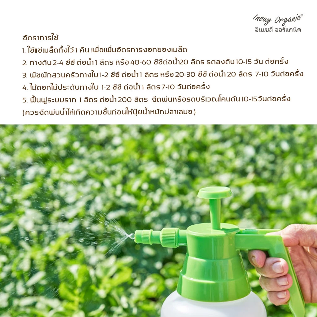 น้ำหมักปลาทะเล INSAY ฮอร์โมนพืชกระตุ้นดอก ส่งเสริมการเจริญเติบโตพืชผักทุกชนิด ขนาด 1 ลิตร 2