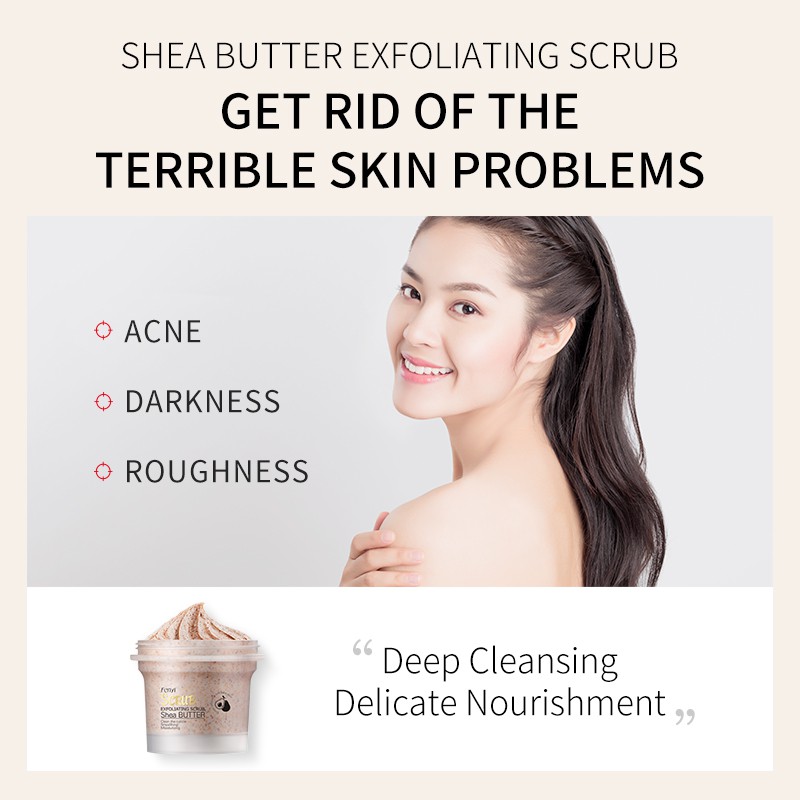 fenyi-shea-butter-scrub-body-leg-arm-underarm-whitening-exfoliating-cream-shea-butter-body-scrub-100g