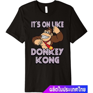 เสื้อยืดสีขาวผู้ชายและผู้หญิง Super Mario Its On Like Donkey Kong Premium T-Shirt discount รุ่นคู่ ชุดลำลองS-4XL