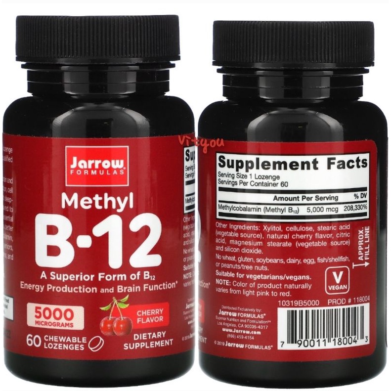 ภาพสินค้าพร้อมส่ง Lotใหม่ , Methyl B-12 & Methyl Folate, วิตามิน B12 ชนิดอม, Jarrow formulas จากร้าน vityou8 บน Shopee ภาพที่ 3