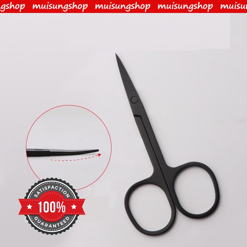 รูปภาพสินค้าแรกของMUISUNGSHOP กรรไกรตัดขนคิ้ว กรรไกรเสริมสวย กรรไกรตัดขนจมูก งาน Premiumสีดำ