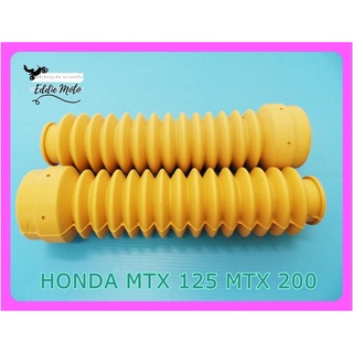 FRONT FORK BOOT "YELLOW" for HONDA MTX125 MTX200 // ยางหุ้มโช๊ค สีเหลือง ไม่มีลวดรัดปลาย