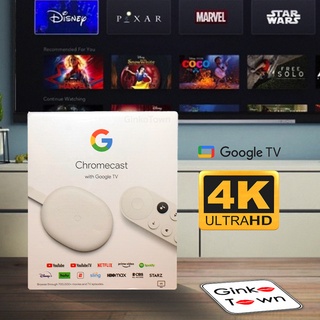 ภาพหน้าปกสินค้ากทมมีส่งใน 1 ชม Google Chromecast Gen4 with Google TV 4K สีขาว (Snow) GA01919-US ที่เกี่ยวข้อง