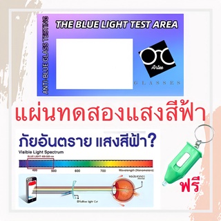 🧡โค้ด15DD1015 💥 แผ่นทดสอบการกรองแสงสีฟ้าของเลนส์ 💥ชุดทดสอบเลนส์กรองแสง เลนส์กรองแสงสีฟ้า Testblue