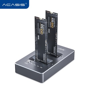 ACASIS typec USB 10G to NVME Dual-Bay NVME Docking Station for M2 SSD Key M, Support Offline Clone Duplicator and Auto Sleep Function