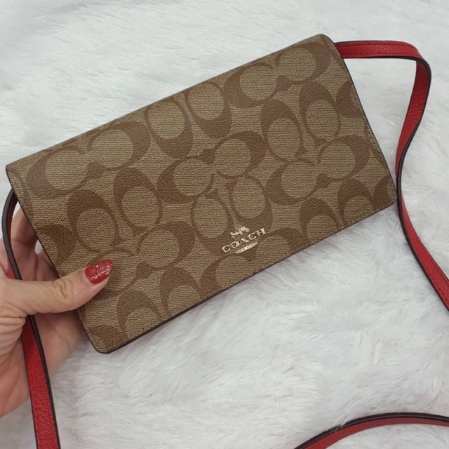 HAYDEN FOLDOVER CROSSBODY CLUTCH IN COLORBLOCK SIGNATURE CANVAS COACH F88583