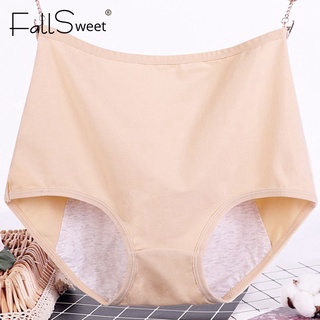 Fallsweet กางเกงชั้นใน เอวสูง เซ็กซี่ พลัสไซซ์ กันรั่ว สําหรับผู้หญิง 6XL