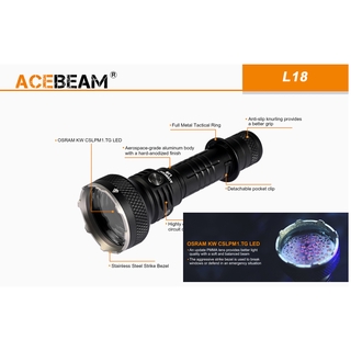 ไฟฉายแบรนด์ACEBEAM รุ่นL18 NEW Beam Light