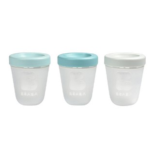 Diet products SILICONE FOOD CONTAINER SET BEABA 200ML BLUE 3EA Mother and child products Home use ผลิตภัณฑ์การทานอาหาร ช