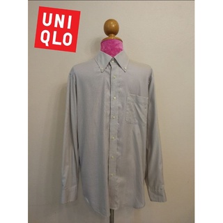 UNIQLO Brand_2nd hand เสื้อเชิ้ตแขนยาวผ้าฝ้าย​100​% แท้มือสองกระสอบนำเข้า​ SIZE M /Made​ in China