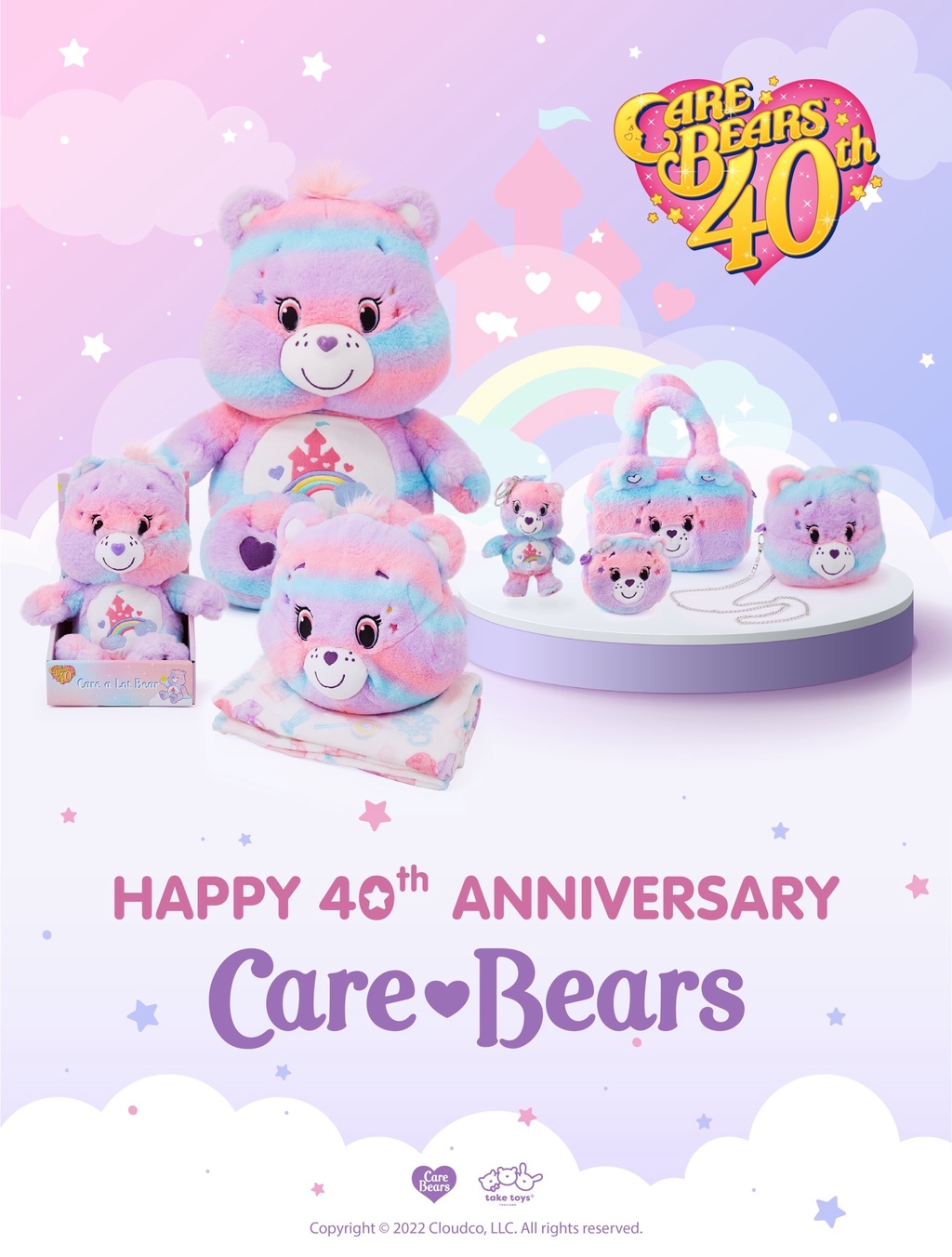 ข้อมูลเพิ่มเติมของ Care Bears-กระเป๋าถือแคร์แบร์- Collection Happy 40th Anniversary รุ่นพิเศษ Care-A-Lot