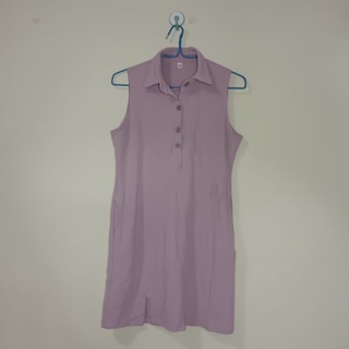 เดรสแฟชั่นเกาหลี สีชมพูคอปก มือสอง ไซส์ M-L อก 34-36 เอว 26-30 สะโพก 36-38 ยาว 35 นิ้ว