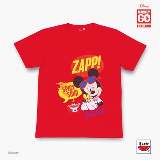 เสื้อแตงโม (SUIKA) - MICKEY GO THAILAND เสื้อยืดคอกลม พิมพ์ลาย MICKEY ZAAP! (MK.O-005 RED)