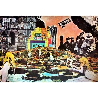 โปสเตอร์ กราฟฟิก วงดนตรี ร็อค Led Zeppelin Collage POSTER 24”x35” นิ้ว Jimmy Page John Bonham Robert Plant John Paul