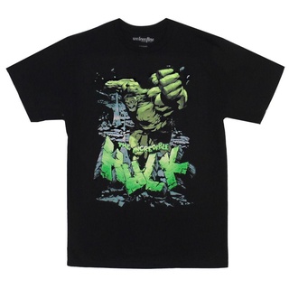 เสื้อยืดผ้าฝ้าย พิมพ์ลายการ์ตูนมาร์เวล The Incredible Hulk Big Smash Angry Marvel สําหรับผู้ชาย DF12HJ26142