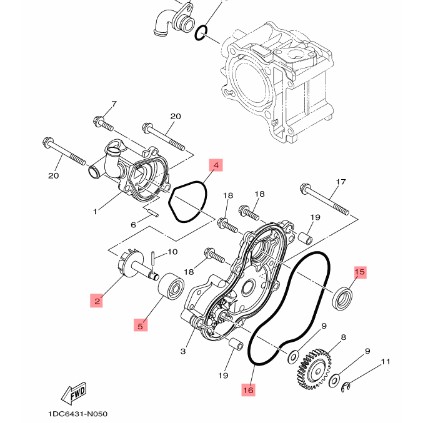 ชุด-ปั๊มน้ำ-แท้-ยามาฮ่า-นูโว-เอสเอ็กซ์-yamaha-nouvo-sx-water-pump