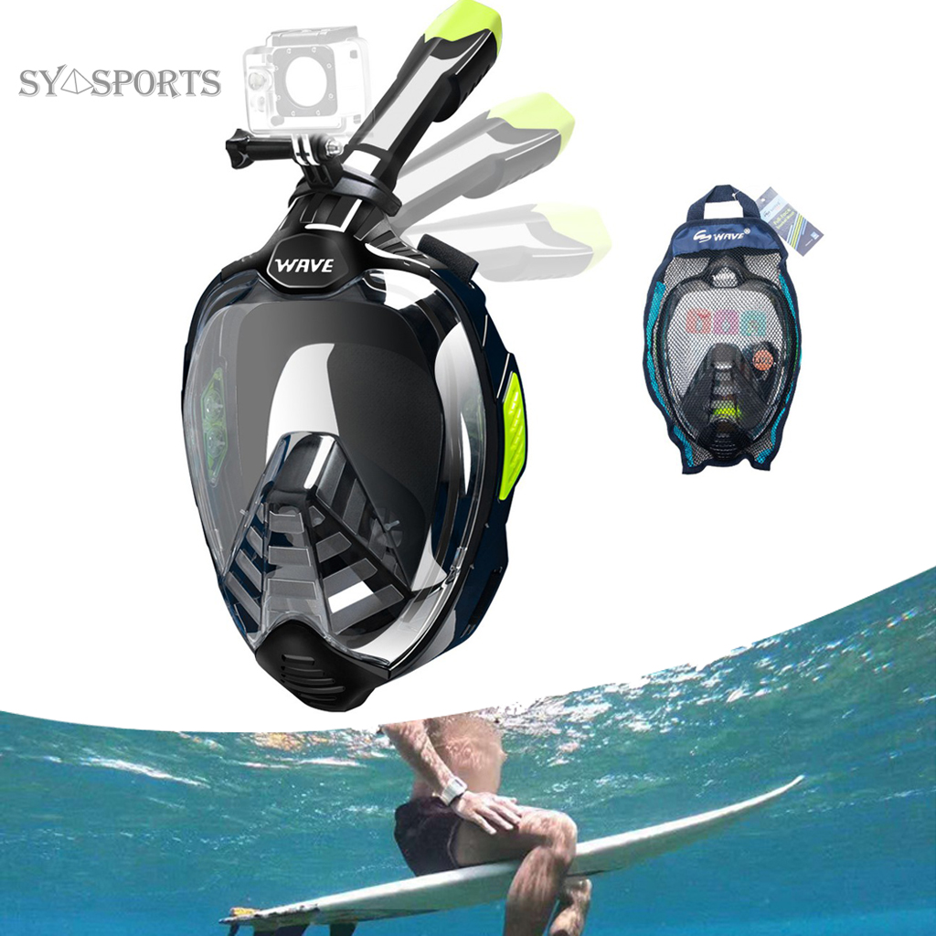 ภาพหน้าปกสินค้าSYSPORTS GO-PRO MOUNTING หน้ากากดำน้ำ แบบเต็มหน้า ไม่ต้องคาบท่อหายใจ พับได้ 180 องศา