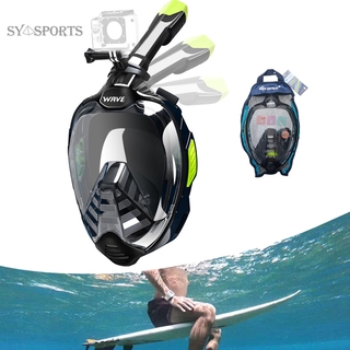 ภาพขนาดย่อของสินค้าSYSPORTS GO-PRO MOUNTING หน้ากากดำน้ำ แบบเต็มหน้า ไม่ต้องคาบท่อหายใจ พับได้ 180 องศา