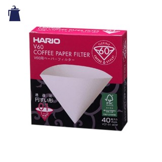 กระดาษกรอง Hario 01 สีขาว 40 แผ่น / HARIO(028)V60 Paper Filter 01 W 40 Sheets/VCF-01-40W