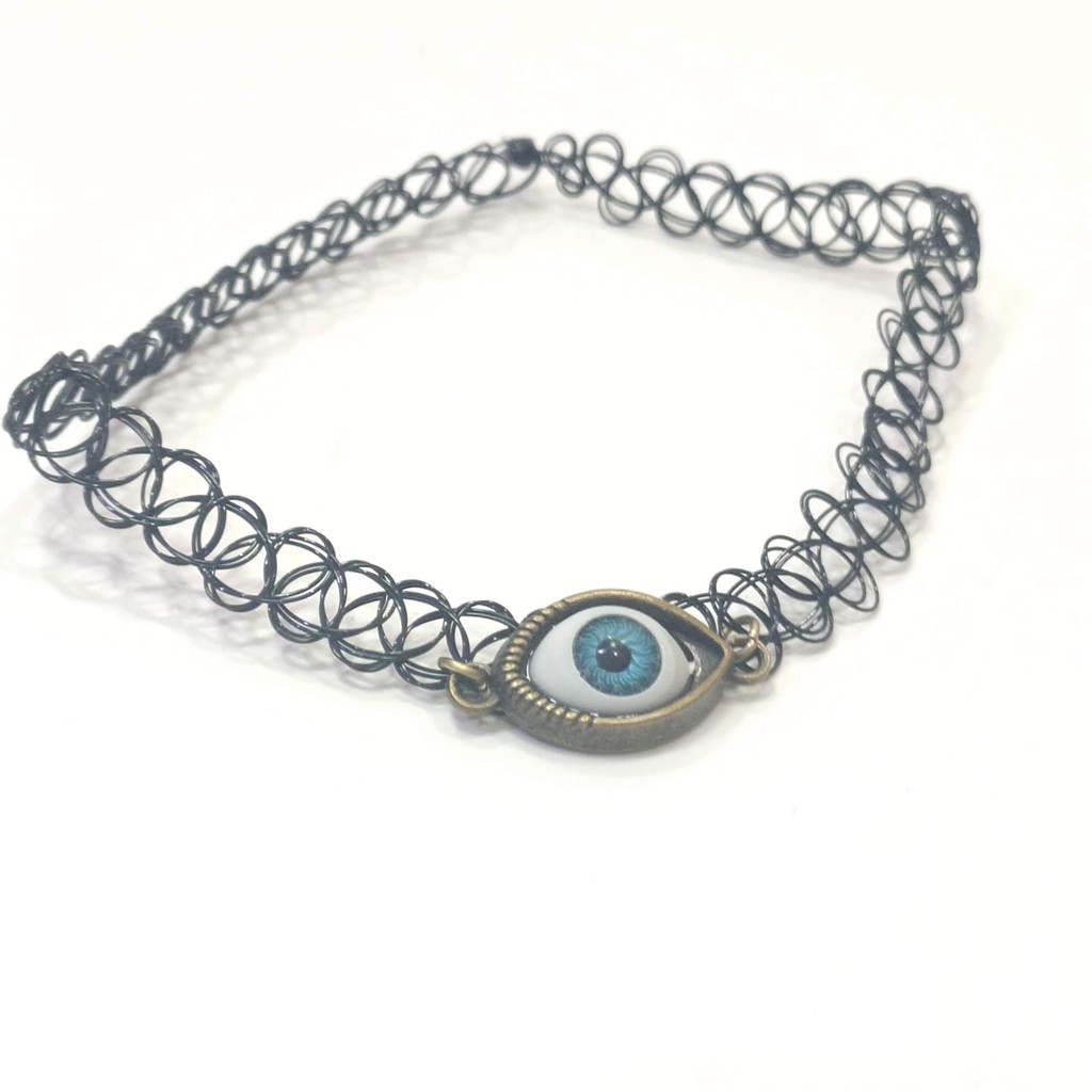 โชคเกอร์-รูปดวงตา-อีวิลอาย-evil-eye-ใส่ข้อมือได้-ใส่คอเป็นโชคเกอร์ได้-หรือคาดหัวเก๋ๆ