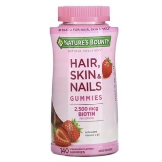 Natures Bounty Hair Skin and Nails with Biotin 2500 mcg, 140 Gummies