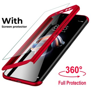 Case Xiaomi Redmi note6 pro เคสเสี่ เคสประกบหน้าหลัง แถมฟิล์มกระจก1ชิ้น เคสแข็ง เคสประกบ 360 องศา สวยและบางมาก สีดำสีแดง