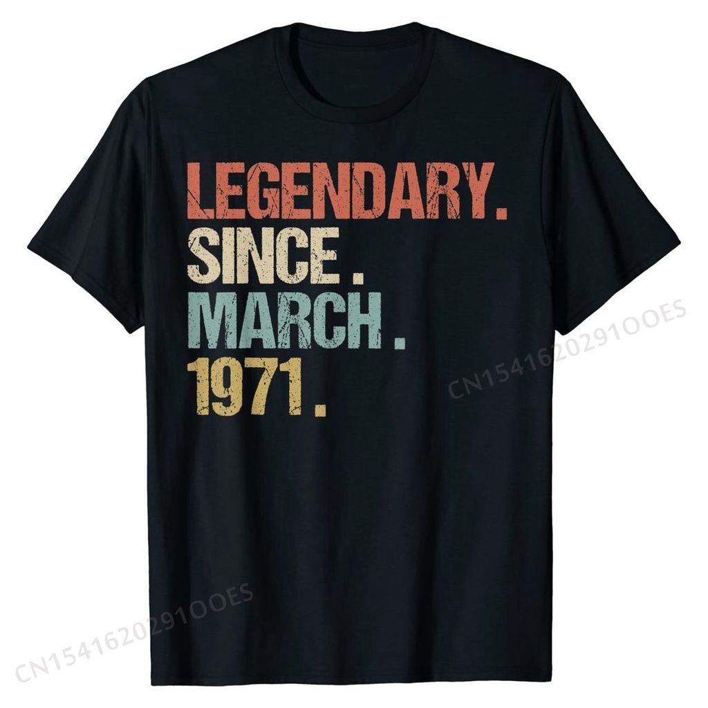 เสื้อยืดผ้าฝ้ายพรีเมี่ยม-เสื้อยืดผ้าฝ้าย-ลาย-50th-birthday-legendary-since-march-1971-สไตล์เรโทร-สําหรับผู้ชาย-1tjh