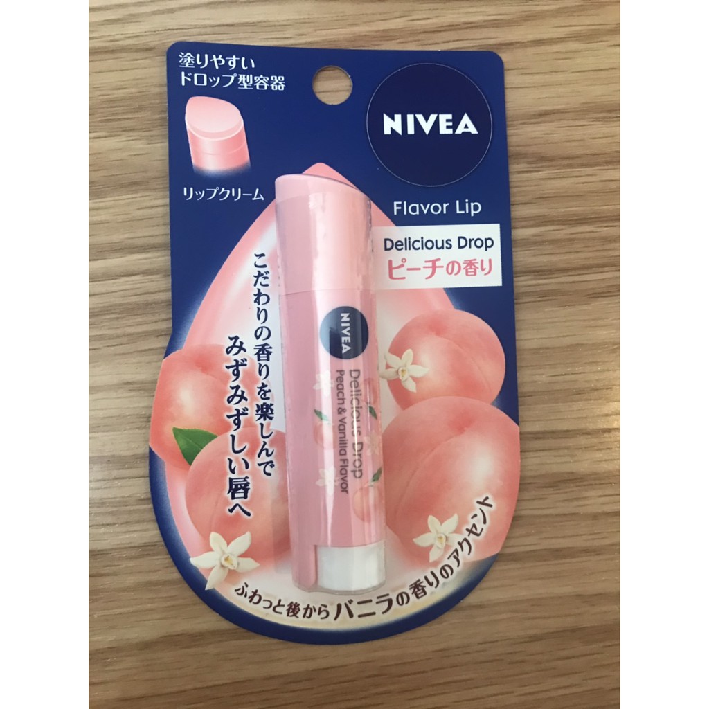 NIVEA Flavor Lip Delicious Drop กลิ่น Peach & Vanilla Flavor (แท้/พร้อม ...