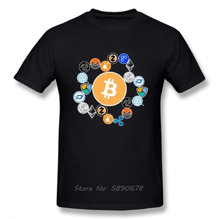 เสื้อยืดคอก ลมแขนสั้นพิมพ์ลายโลโก้ Crypto สําหรับผู้ชาย