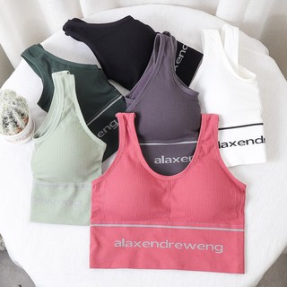 สินค้า สินค้าพร้อมส่างจากไทย💥LoveIs Bra💥 (N343)  เสื้อกล้ามครอป ท็อปครึ่งตัว ตัวยาว เสริมฟองน้ำ