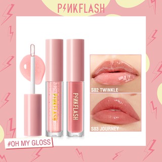 PINKFLASH ลิปสติก ลิปกลอส เพิ่มความชุ่มชื้น สีชมพู