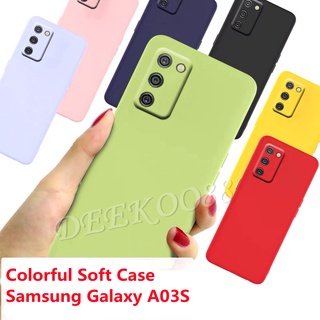 2021 New เคสโทรศัพท์ Samsung Galaxy A03S A22 A32 A52 A72 4G 5G Casing Skin Feel TPU Soft Case Simple Color TPU Silicone Phone Cover SamsungA03S เคส