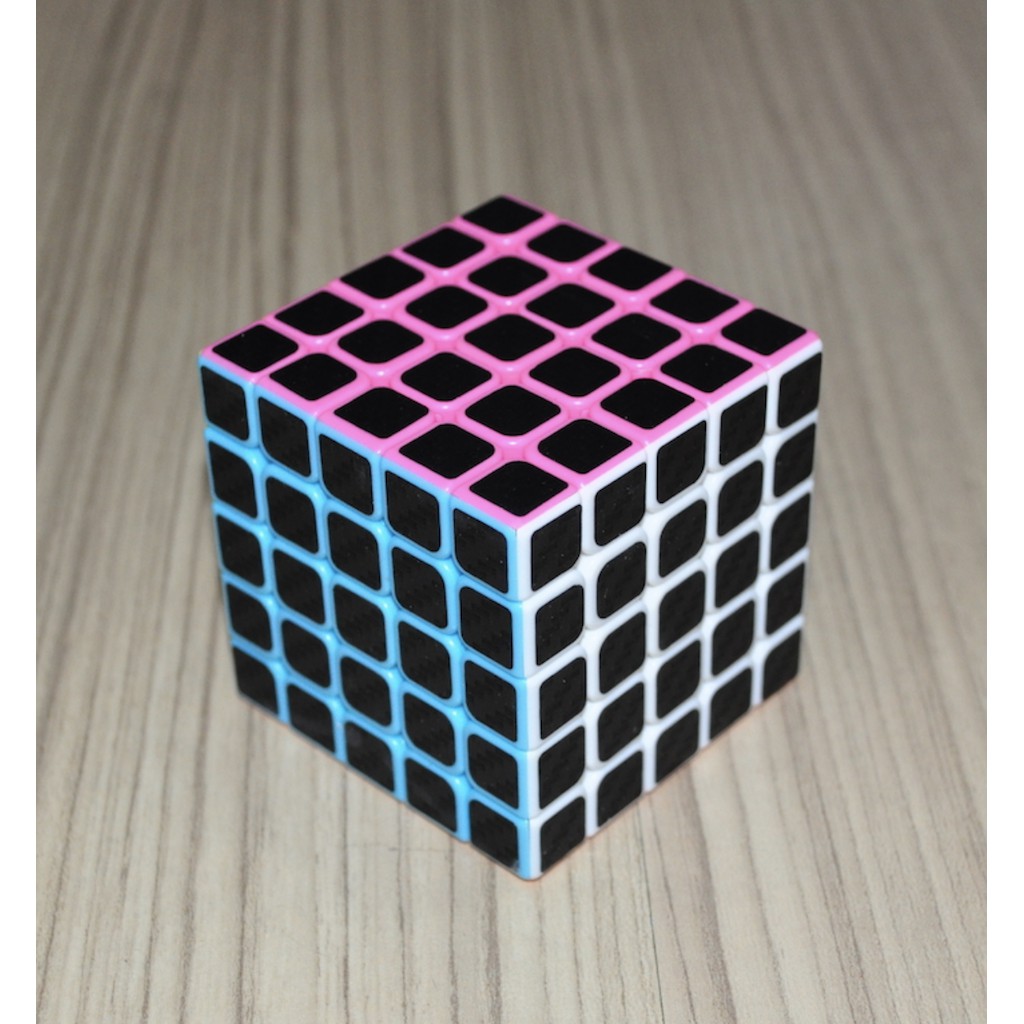 รูบิค-z-cube-5x5x5-with-black-carbon-fibre-stickers-full-bright-by-candyspeed